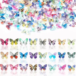 Janyun 120 PCS الفراشات الراتنج الصغيرة ، الفراشات الصغيرة للحرف المصغرة التماثيل الفراشة لديكور ديلي جاردن جاردن.