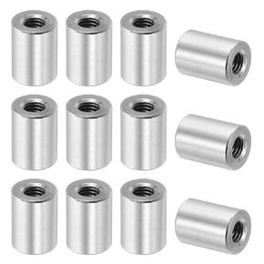 MECCANIXITY Round Coupling Nuts, M12x1.75mm Female Thread 45mm(1.77") 304 Stainless Steel Rod Hardware Coupling Nuts, Pack of 32