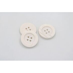 20pcs أزرار سترة مستديرة من الراتنجات الحرفية لقطات الخياطة 4 ثقوب مصنوعة يدويًا DIY (أبيض ، 18 ملم)