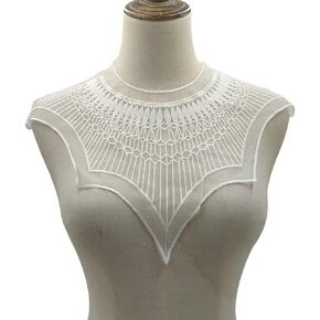 New Mesh Organza Embroidery Applique Wing Shape Clothing DIY Lace Accessories (White) in Kuwait