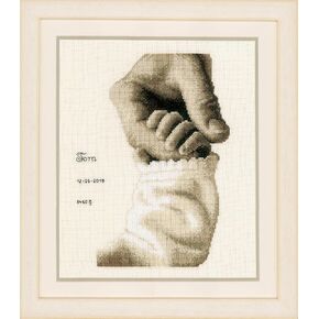 Vervaco Birth Record Counted Cross Stitch Kit 7.2"X9.6"-Baby Love On Ecru (18 Count)