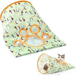 Cat Sack Hide & Seaking Facs - لعبة Cat Interactive مع ورق Plush Ball & Crinkle