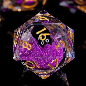 أحادي 20 من الجوانب النرد ، السائل Core D20-22mm ، Cat DND Dice مجموعة للأبراج المحصنة والتنين ، ألعاب لعب الأدوار-تصميم فريد من نوعه مع Cate Black Cat (Cathead-Blue)