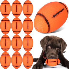 12 حزمة 3.7 '' spiky spiky spiker football dog للكلاب الصغيرة والمتوسطة تولد ألعاب مضغ مع تصميم كرة القدم غير متينة للحيوانات الأليفة المطاطية السامة لجلب وتنظيف الأسنان