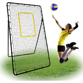 Volleyball Rebounder Net, Volley Ball Bounce Back Net, Volleyball Practice Net with 5 Rebound Angles, Volleyball Return Net for Backyard, Volleyball Training Equipment for Spiking Bumping (4x7 Ft)