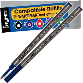 استبدال Jaymo لـ Waterman 540951 و Schmidt 5888 - التدابير 4.3 بطول / 109 مم - Rollerball Pen -dill - 2 Black