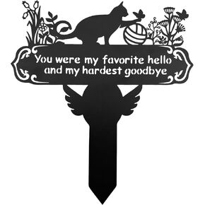 Dog Grave Marker, 12"X 14" Metal Baked Enamel Memorial Dog Stake for Cemetery Decorations, Waterproof Pets Headstone Plaque for Outdoors, Lost Sympathy Tombstone Memorial Garden Sign Gift (Love)