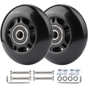 2-Pack PU Luggage Suitcase Replacement Wheels Repair Kit w/ABEC-7 Bearings and 6mm Axles for Trolley Carry-on Roller Travel Bag (70 * 24mm)
