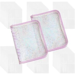 2 PCS A5 6 RING BINDER BONDER مع 60 Pack 4-POCKED PAGES ، PVC KPOP PHOTOCARD BOOK مع ZIPPER ، 10 '× 7'