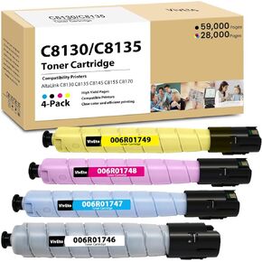 AltaLink C8130 Toner Cartridge Replacement for Xerox 006R01746 006R01747 006R01748 006R01749 Toner for AltaLink C8130 C8135 C8145 C8155 C8170 Printer Ink 4-Pack C8145 Toner Yellow Magenta Cyan Black