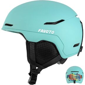 Favoto Ski Helmet Black - Snowboard Helmet for Adult, Winter Sports Helmet for Snowboarding, Cycling, Snowmobile Windproof Helmet