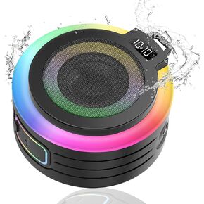 Bluetooth Shower Speaker, IPX7 Waterproof HD Stereo Sound Bluetooth Speaker, Wireless Speaker with Multi Colorful Light Dynamic Modes, Green