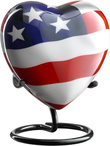4 Small Urns for Human Ashes Male or Female - Set of 4 American Flag Mini Urns for Veteran or Patriotic - Cremation Keepsakes with Velvet Box - Memorial Police Army Urn and Ash Storage in Saudi Arabia
