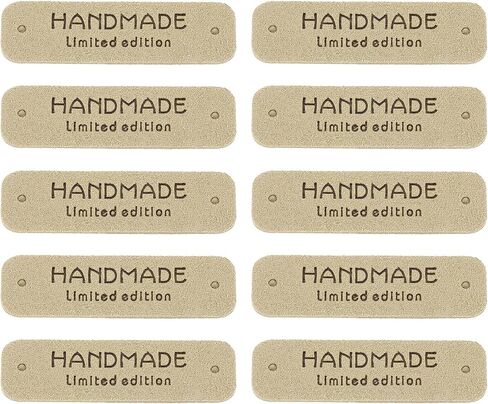 uxcell 60 Pcs Leather Tags for Handmade Items, 0.59" x 2.17" Handmade Leather Labels Embossed Leather Tags with Holes Sewing Labels for Clothing Knitting DIY Jean Bag Shoe Hat, Light Blue in Saudi Arabia