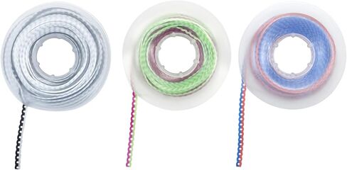 Orthodontic Dental Elastic Chain, YOUYA DENTAL 3 Rolls Color Dental Orthodontic Ultra Rubber Power Chain Elastic Rubber Band for Braces Orthodontic, Continuous, Short Type - 15ft/Roll in Kuwait