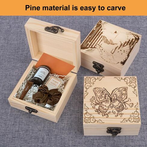 GNIEMCKIN 10 Pack Wooden Box, Unfinished Unpainted Wood Boxes for Crafts, DIY Projects, and Jewelry Storage (4.7x4.7x3.15 inch) in Kuwait