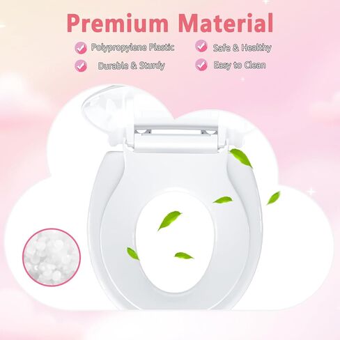 Toilet Seat Round Soft Close16.5'', Toilet Lid Slow Close Quiet No Slam, Easy Installation & Release，Safe PP Material Easy Clean, Comfortable Ergonomic Design, 2 Years Support, White Plastic in Saudi Arabia