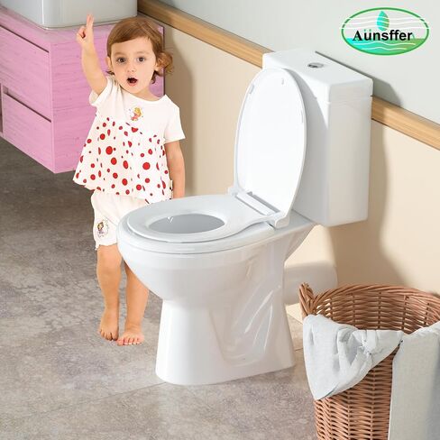 Toilet Seat Round Soft Close16.5'', Toilet Lid Slow Close Quiet No Slam, Easy Installation & Release，Safe PP Material Easy Clean, Comfortable Ergonomic Design, 2 Years Support, White Plastic in Saudi Arabia