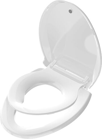 Toilet Seat Round Soft Close16.5'', Toilet Lid Slow Close Quiet No Slam, Easy Installation & Release，Safe PP Material Easy Clean, Comfortable Ergonomic Design, 2 Years Support, White Plastic in Saudi Arabia
