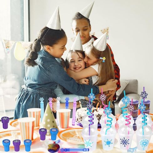 Frozen Party Favors, Snowflake Princess Theme Birthday Supplies Set 170PCS - With Various Party Toys Goodie Bag Stuffers, Piñata Filling Perfect for Winter Party Decorations for Girls in Kuwait