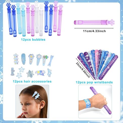 Frozen Party Favors, Snowflake Princess Theme Birthday Supplies Set 170PCS - With Various Party Toys Goodie Bag Stuffers, Piñata Filling Perfect for Winter Party Decorations for Girls in Kuwait