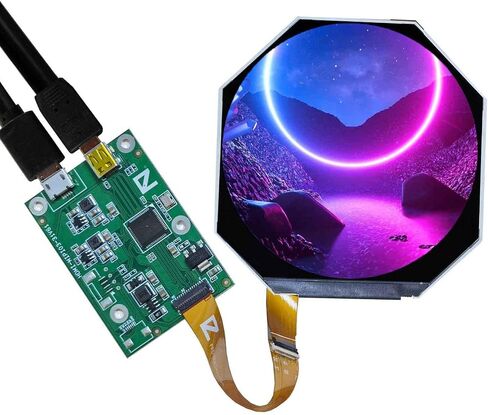2.8 inch 480X480 IPS MIPI 330nit Circle LCD Screen and Mini HDMI 40 pins Controller Board in Kuwait