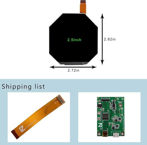 2.8 inch 480X480 IPS MIPI 330nit Circle LCD Screen and Mini HDMI 40 pins Controller Board in Kuwait