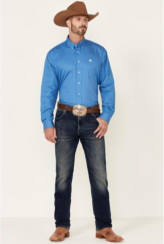 Cinch Men's Classic Fit Long Sleeve Button One Open Pocket Solid Basic in Kuwait