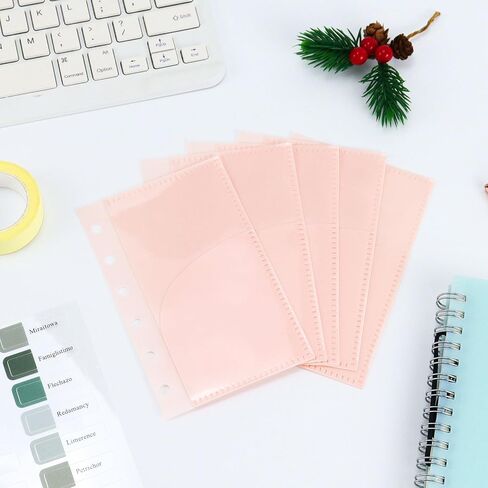 A7 Binder Cash Envelopes, A7 Insert with 2 Pockets for Budgeting Money,Binder Pockets Index Envelopes for 6 Ring Budgeting Binder Inserts Supplies Accessories (A7Clear-2 Set) in Saudi Arabia