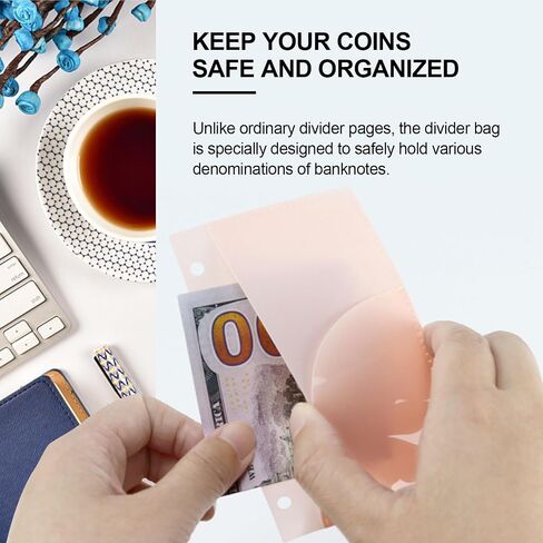 A7 Binder Cash Envelopes, A7 Insert with 2 Pockets for Budgeting Money,Binder Pockets Index Envelopes for 6 Ring Budgeting Binder Inserts Supplies Accessories (A7Clear-2 Set) in Saudi Arabia