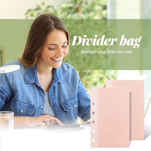 A7 Binder Cash Envelopes, A7 Insert with 2 Pockets for Budgeting Money,Binder Pockets Index Envelopes for 6 Ring Budgeting Binder Inserts Supplies Accessories (A7Clear-2 Set) in Saudi Arabia