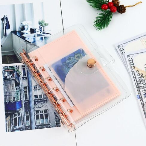 A7 Binder Cash Envelopes, A7 Insert with 2 Pockets for Budgeting Money,Binder Pockets Index Envelopes for 6 Ring Budgeting Binder Inserts Supplies Accessories (A7Clear-2 Set) in Saudi Arabia