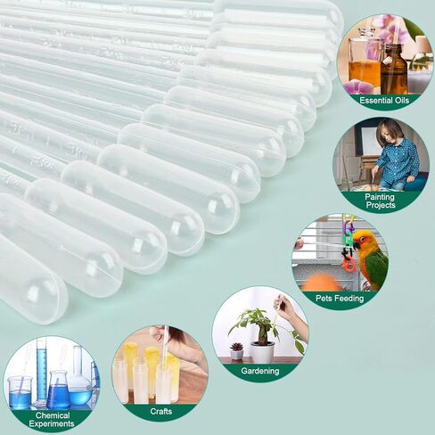 moveland 200PCS 3ml Disposable Plastic Transfer Pipettes, Calibrated Dropper Suitable for Science Laboratory, DIY Art in Kuwait