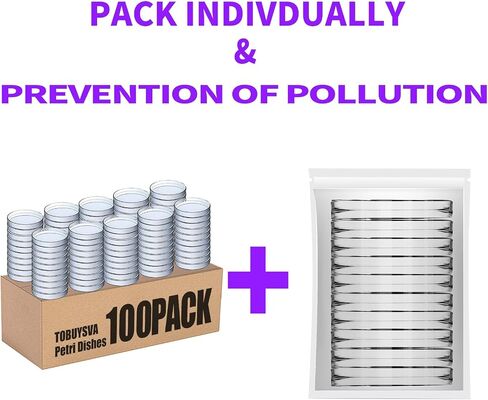 20 Packs Sterile Plastic Petri Dishes with lid Thickened Version, 90mm Dia x 15mm Deep Clear 3 Vents for Lab Analysis, School Science Experiment, Plant and Seed Culture Cell-Culture Dish in Saudi Arabia
