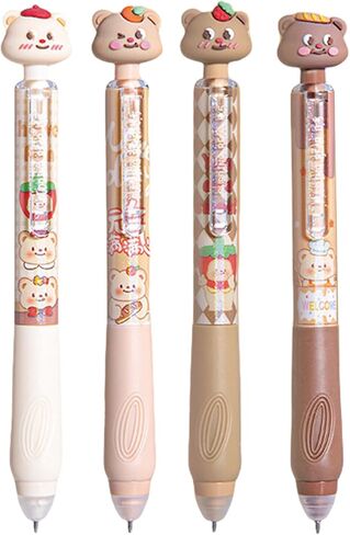 4 Pcs Cute Cat Erasable Pens Retractable Pens Erasable Gel Ink Pens Cartoon Pens 0.5mm Point Black Ink Pen Kawaii Writing Pen Office School Pens Women Girls Boys Pens (Cat-Black Ink) in Kuwait