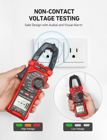 AstroAI Digital Clamp Meter Multimeter 4000 Counts Auto-ranging Amp Tester Measuring AC/DC Voltage & Current, Resistance, Capacitance, Frequency, Continuity, Live Wire Test, NCV Detection in Kuwait