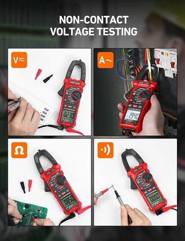 AstroAI Digital Clamp Meter Multimeter 4000 Counts Auto-ranging Amp Tester Measuring AC/DC Voltage & Current, Resistance, Capacitance, Frequency, Continuity, Live Wire Test, NCV Detection in Kuwait