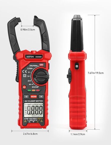 AstroAI Digital Clamp Meter Multimeter 4000 Counts Auto-ranging Amp Tester Measuring AC/DC Voltage & Current, Resistance, Capacitance, Frequency, Continuity, Live Wire Test, NCV Detection in Kuwait