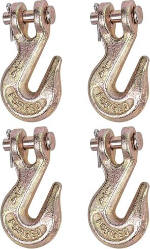1/4 بوصة G80 Clevis Grab Hook، 10 عبوات من الدرجة 80 1/4 بوصة خطافات سحب شديدة التحمل، G80 سلاسل ربط خطاف سلسلة شاحنة مقطورة للنقل، حد حمل العمل 3300 رطل in Kuwait