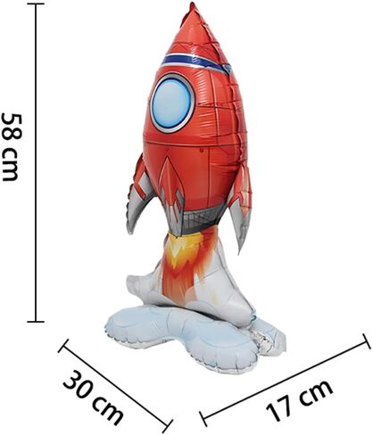 Inflatable Spaceman Astronaut Balloons Base Standing Foil Balloon Boys Space Theme Birthday Party Kids Inflatable Rocket Toys Decor (Base Astronaut) in Kuwait