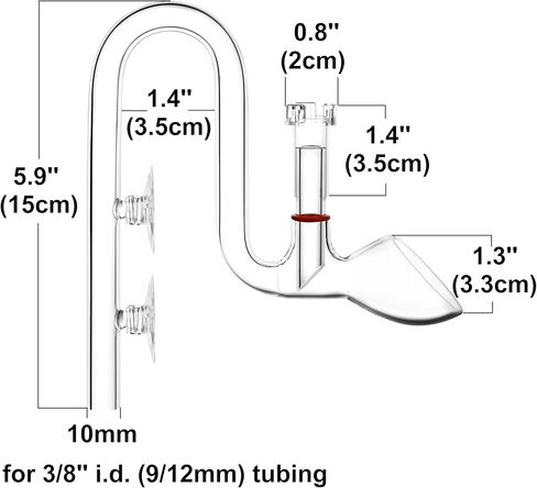 Mini Skimmer Lily Pipe Outflow and Inflow Kit for Nano Planted Tanks (10mm for 3/8'' i.d. (9/12mm) tubing) in Saudi Arabia