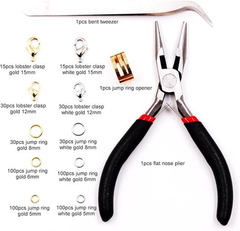 Jewelry Findings Kit with for Jewelry Making, 1100Pcs Open Jump Rings and Lobster Clasps, A7 Ordinary Quality in Saudi Arabia