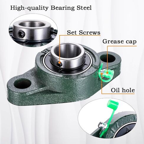 Pillow Block Bearing 1 inch Shaft Bore, Solid Cast Iron Base, Swamp Cooler Parts, Self-Aligning, UCP205-12, Pack of 2 in Saudi Arabia