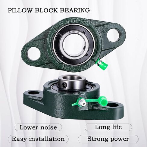Pillow Block Bearing 1 inch Shaft Bore, Solid Cast Iron Base, Swamp Cooler Parts, Self-Aligning, UCP205-12, Pack of 2 in Saudi Arabia