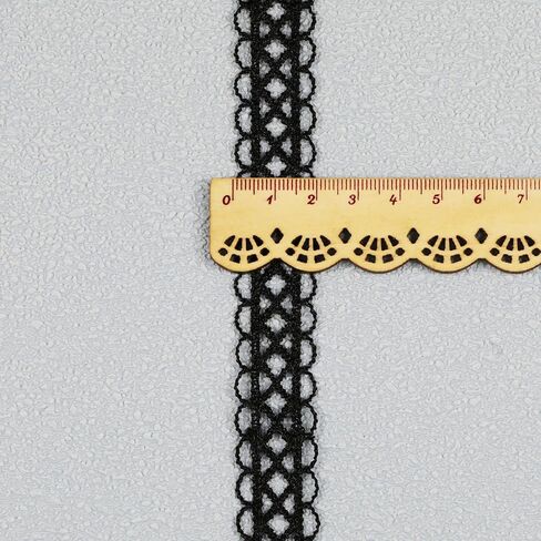 2 Yards Black Lace Trim Embroidery Lace, Flower Ribbon,with 11 Patterns(2 Yards Each), for Sewing Costumes, Gift Wrap, Wedding Decoration, DIY Art Crafts（Black） in Kuwait