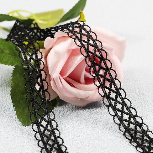 2 Yards Black Lace Trim Embroidery Lace, Flower Ribbon,with 11 Patterns(2 Yards Each), for Sewing Costumes, Gift Wrap, Wedding Decoration, DIY Art Crafts（Black） in Kuwait