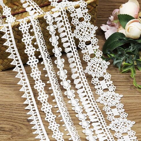 2 Yards Black Lace Trim Embroidery Lace, Flower Ribbon,with 11 Patterns(2 Yards Each), for Sewing Costumes, Gift Wrap, Wedding Decoration, DIY Art Crafts（Black） in Kuwait