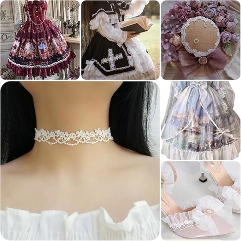 2 Yards Black Lace Trim Embroidery Lace, Flower Ribbon,with 11 Patterns(2 Yards Each), for Sewing Costumes, Gift Wrap, Wedding Decoration, DIY Art Crafts（Black） in Kuwait