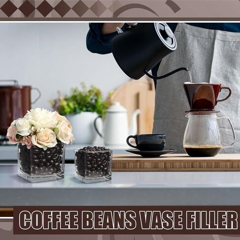 600g Fake Coffee Beans Decorations Bulk 1800 Pcs Mini Resin Artificial Coffee Beans Vase Fillers Party Table Centerpieces Crafts Home Kitchen Shop Cabinet Display Decor Photography Props in Saudi Arabia
