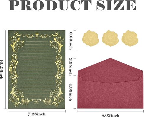 BAYTORY 28Pcs Stationery Paper and Envelopes Set, 4.3" x 8.6" Aesthetic Envelope, Lined Writing Paper, Letter Writing Kit for Love Letter, Invitations (Red, Blue, Yellow) in Kuwait